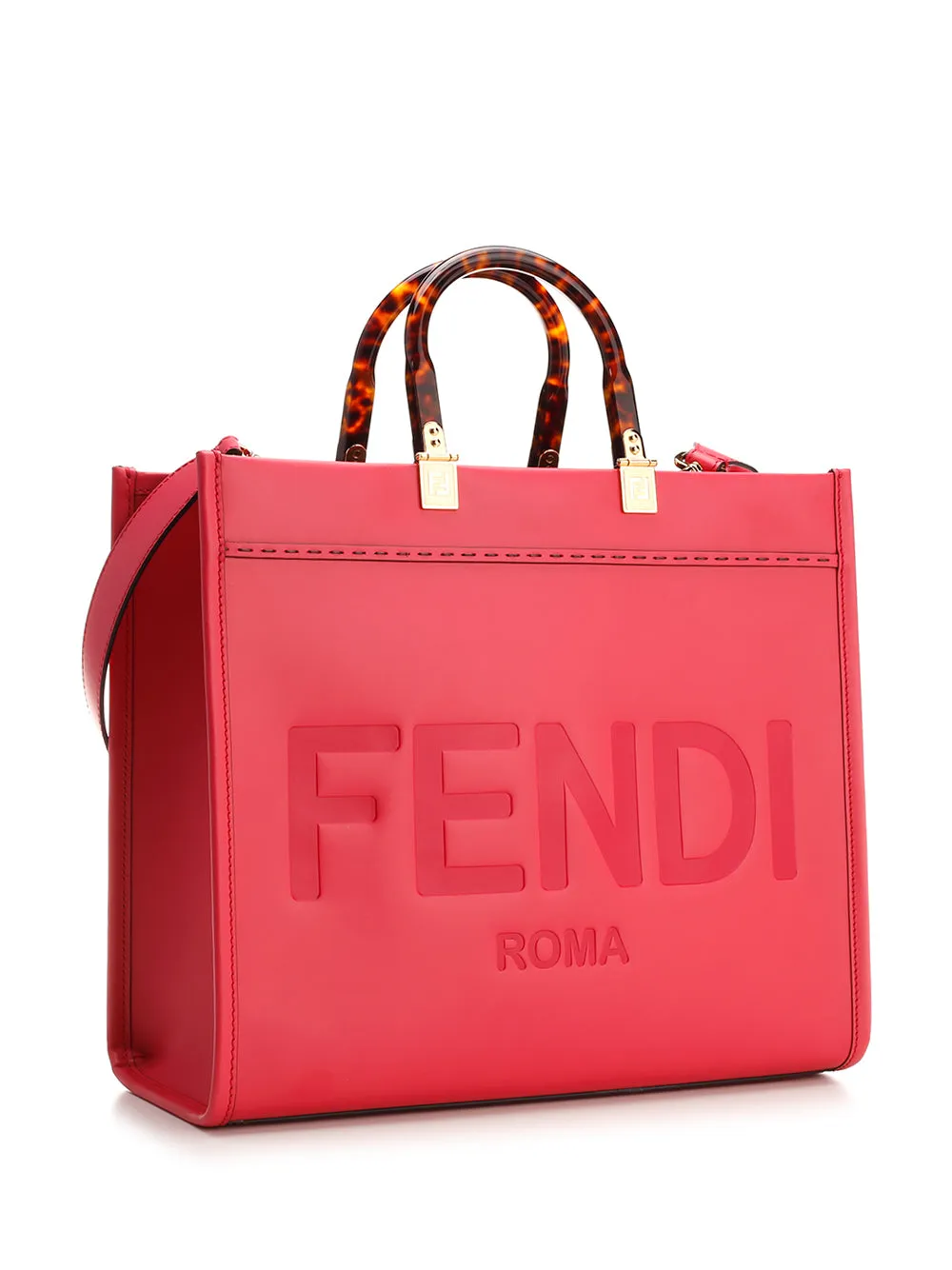 Fendi Sunshine Logo Debossed Medium Tote Bag