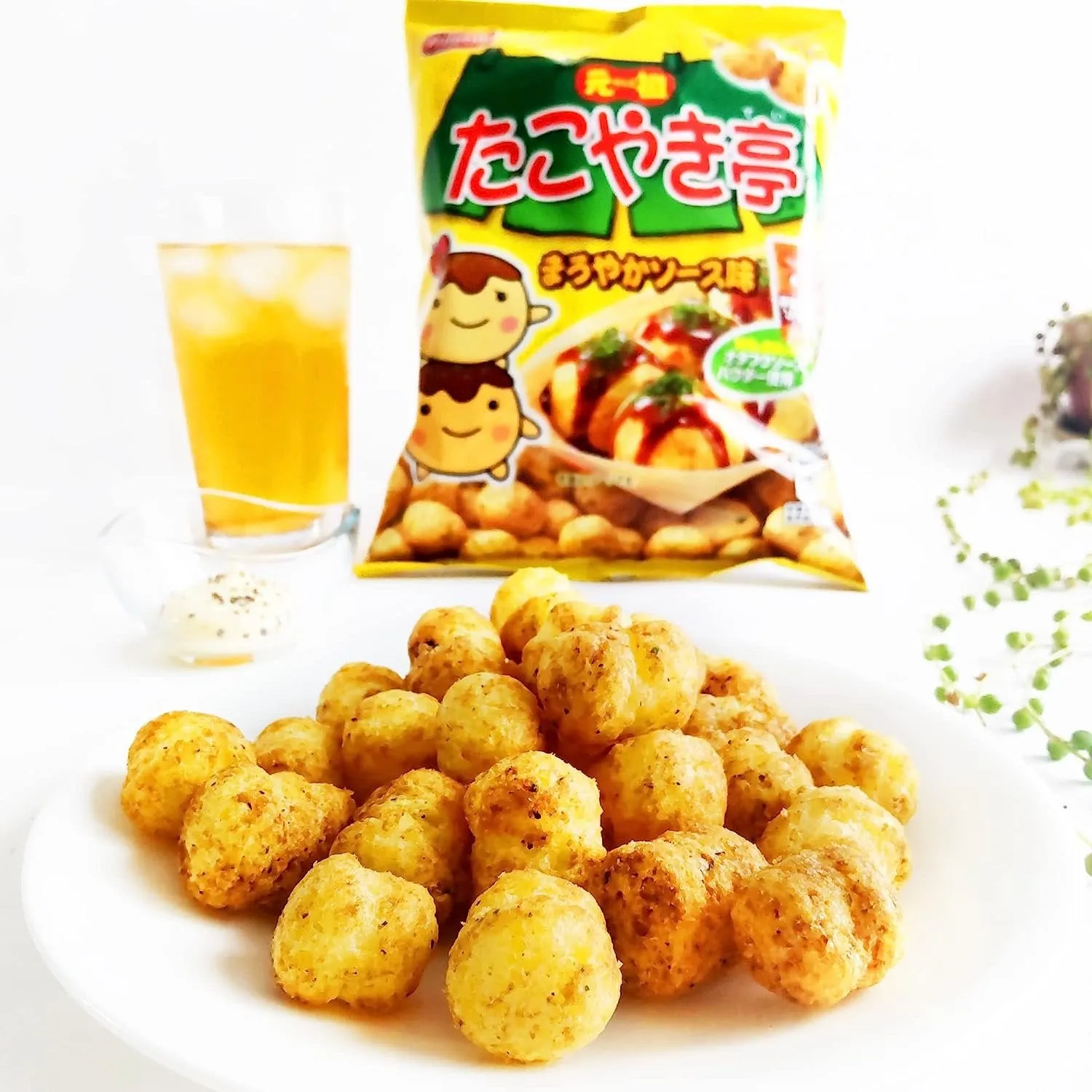 Frito Lay Japan Takoyaki Ball Chips Mellow Sauce Flavor 55g (Pack of 3 Bags)
