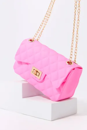 Girls Quilted Jelly Crossbody Purse