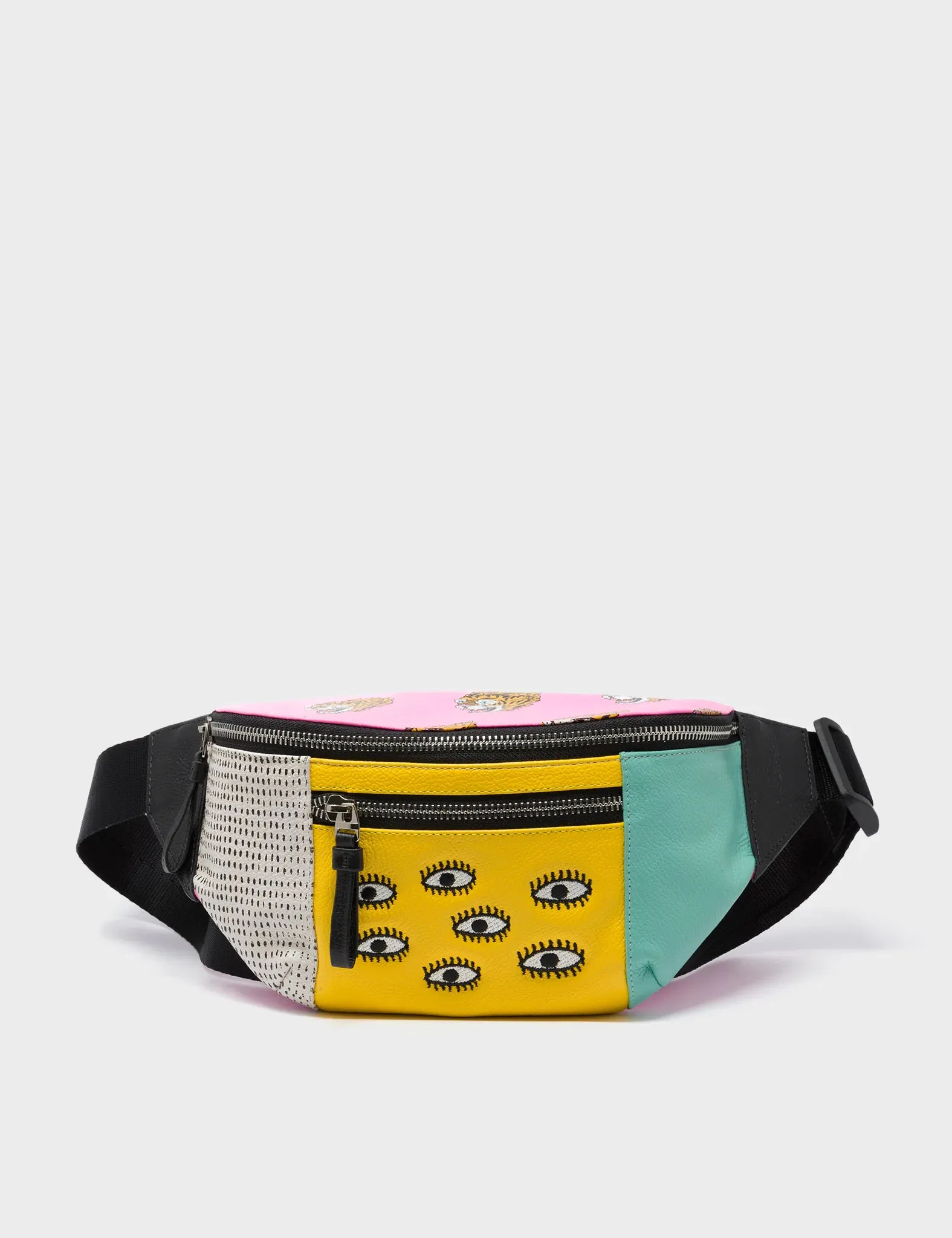 Harold Fanny Pack Bubblegum Pink Leather - Blazing Tiger Print