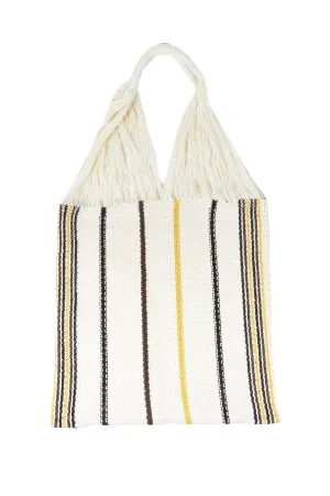 Jil Sander Striped Knitted Tote Bag