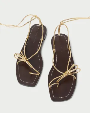 Jude Gold Leather Flat Sandal