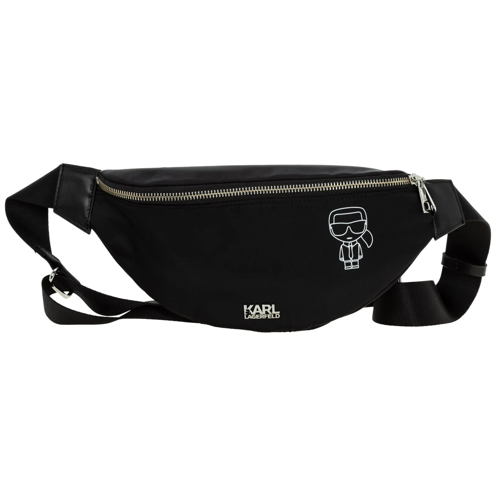 Karl Lagerfeld Logo Print Two-Way Zip Bum Bag