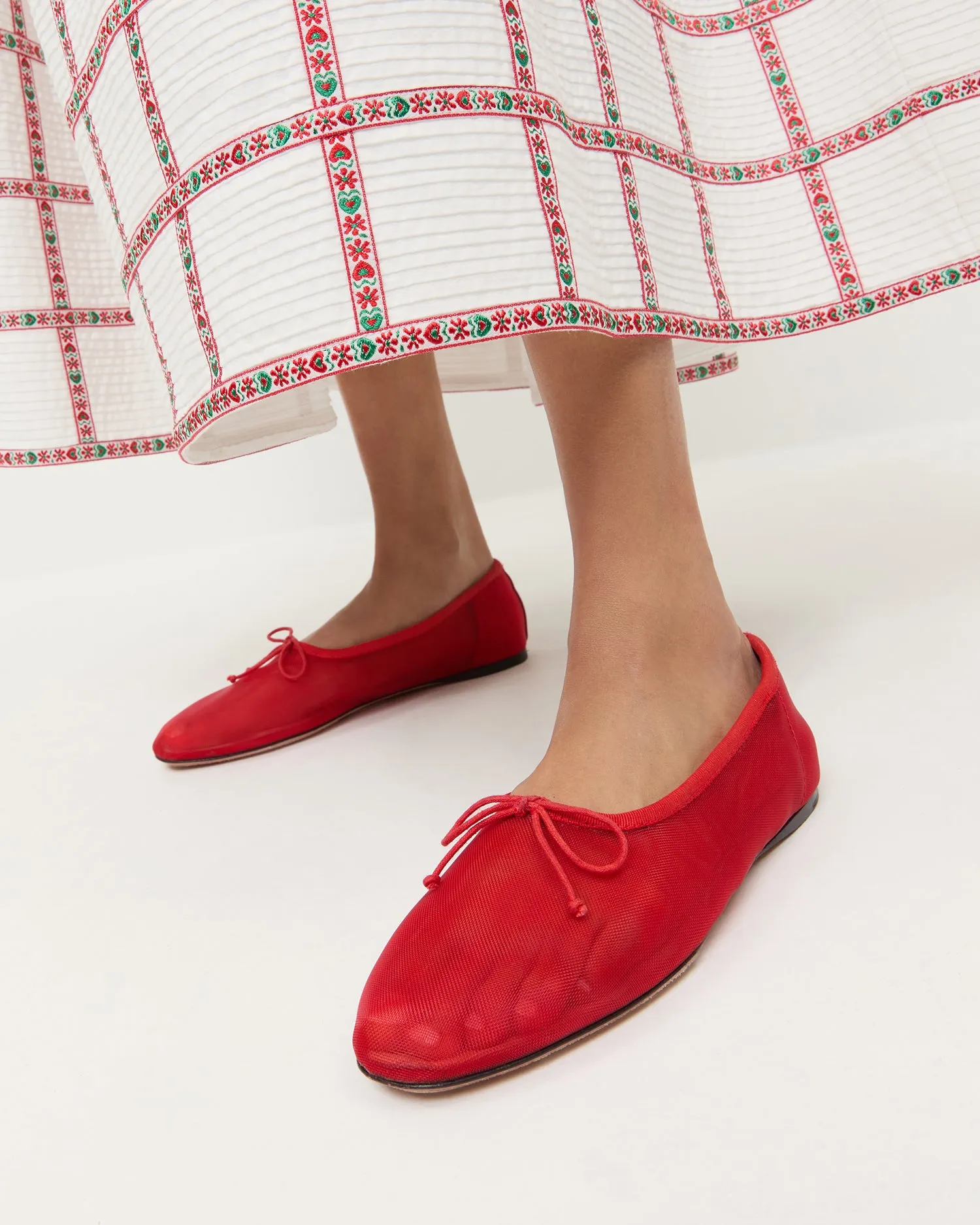 Landon Red Mesh Ballet Flat