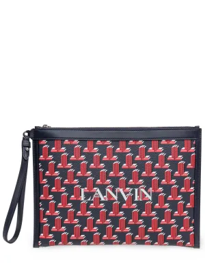 Lanvin Monogram Print Clutch Bag