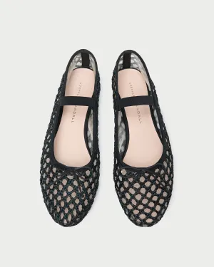 Leonie Black Crochet Ballet Flat