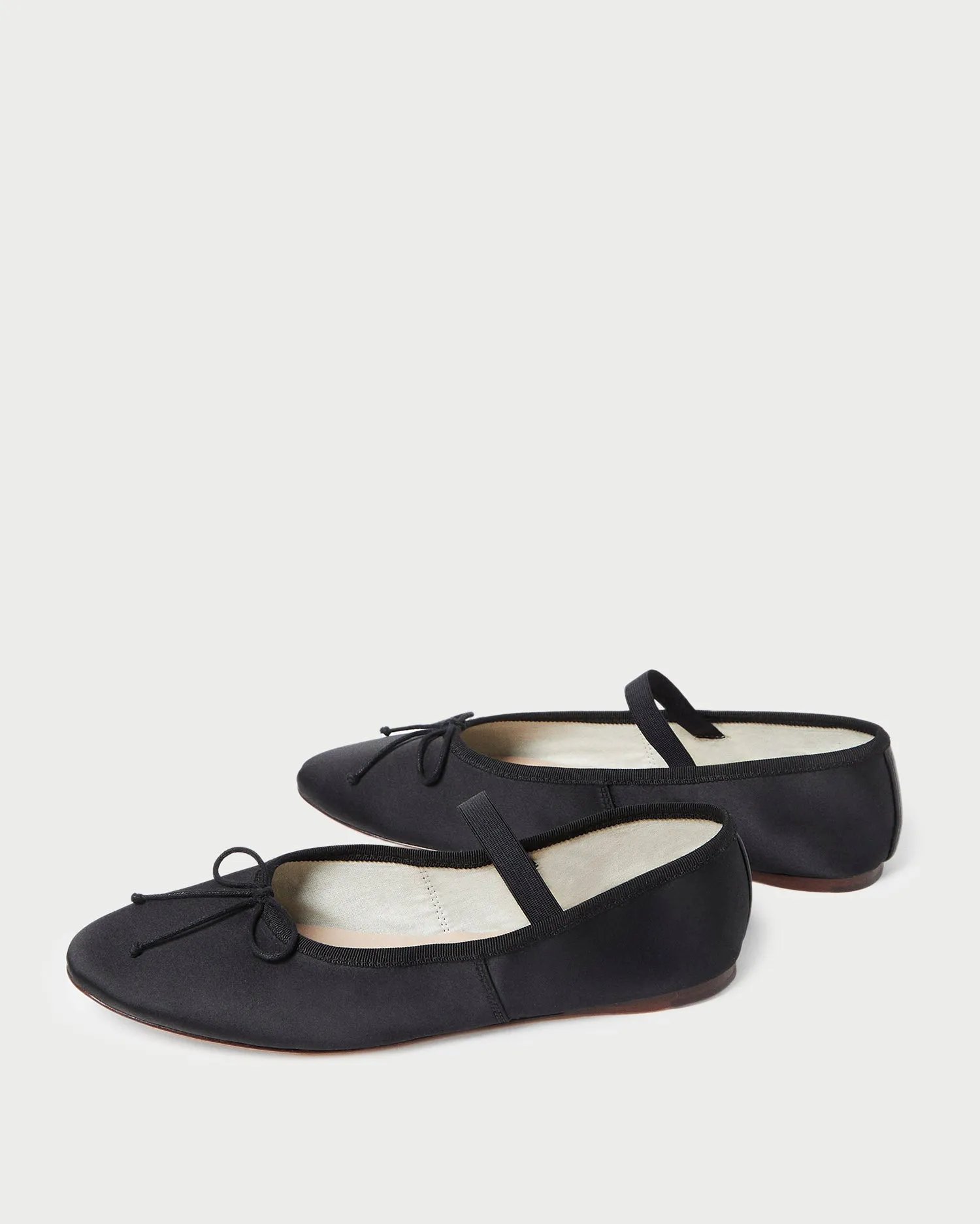 Leonie Black Satin Ballet Flat