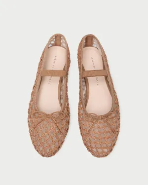 Leonie Brown Crochet Ballet Flat