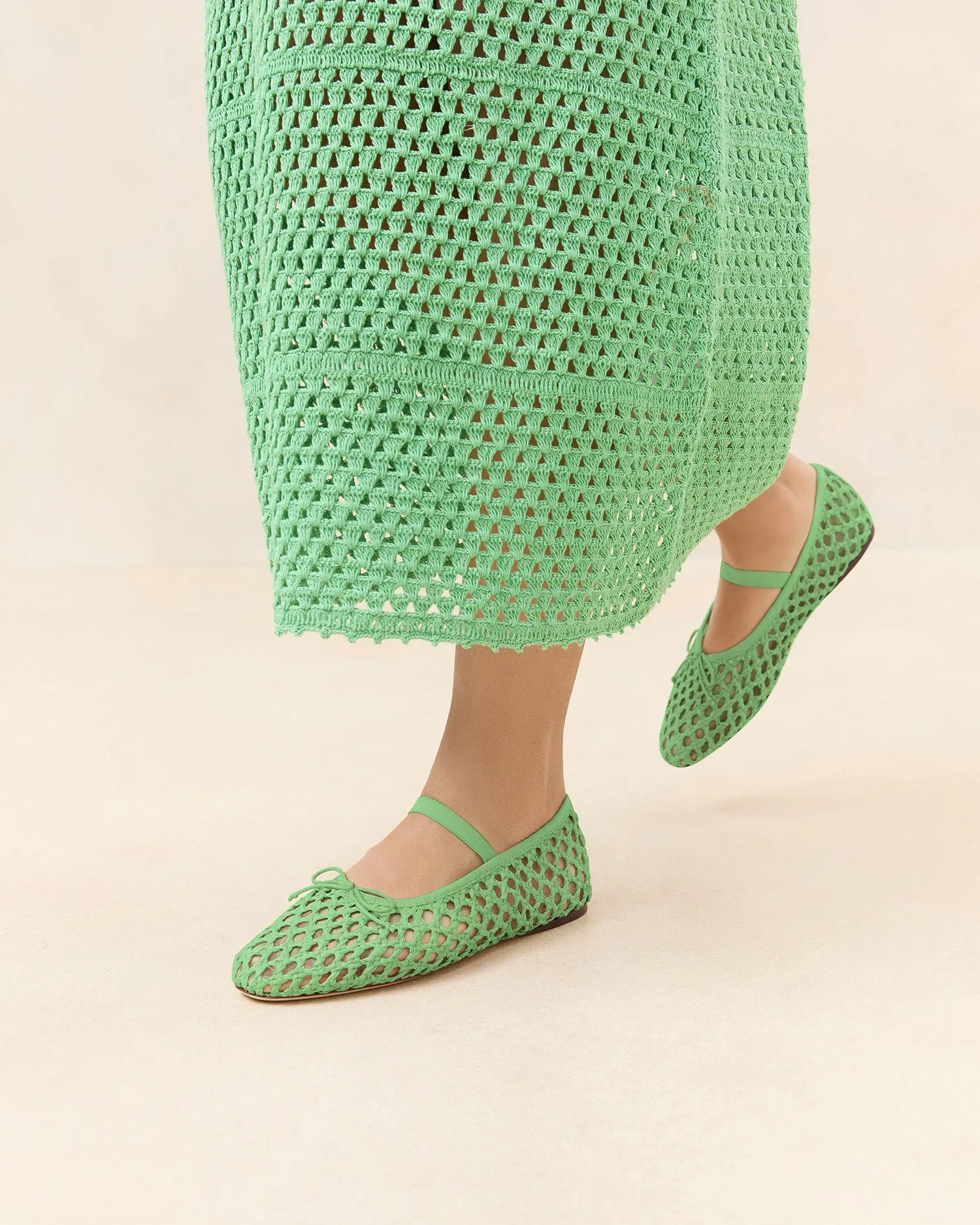 Leonie Green Crochet Ballet Flat