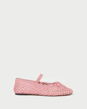 Leonie Pink Crochet Ballet Flat