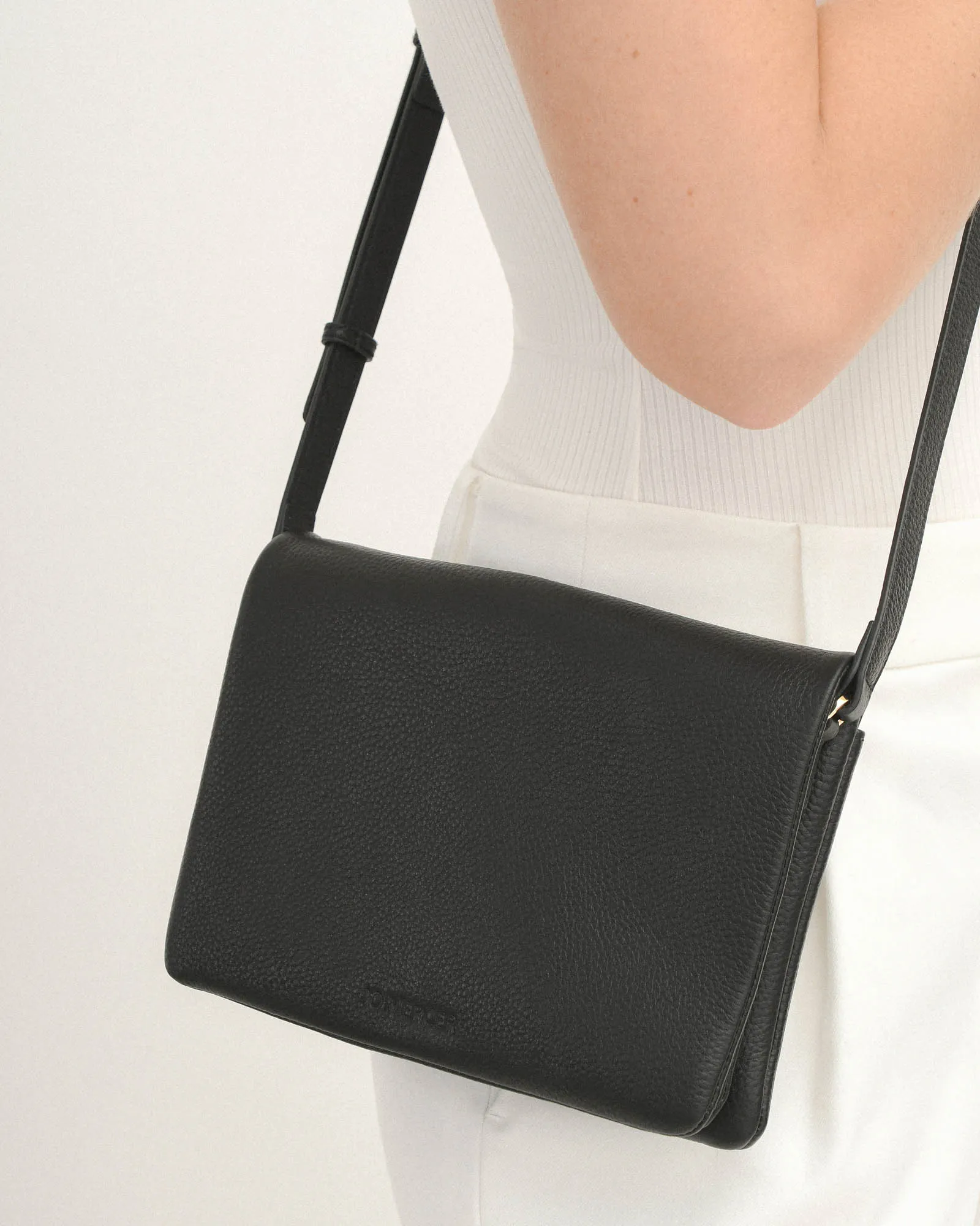 LUISA CROSSBODY BAG BLACK LEATHER