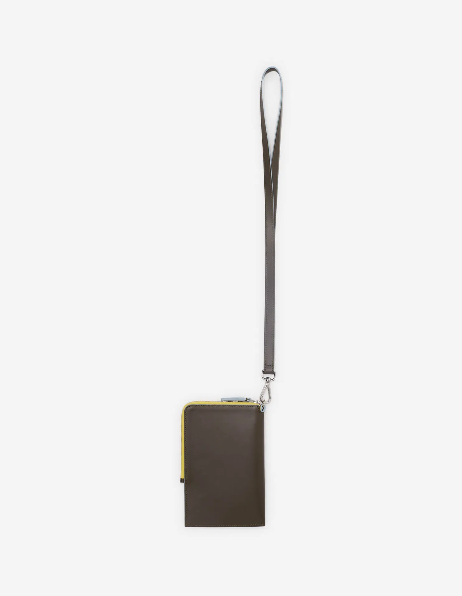 MAISON KITSUNÉ <br>MULTI-POUCHES WITH STRAP KHAKI GREY