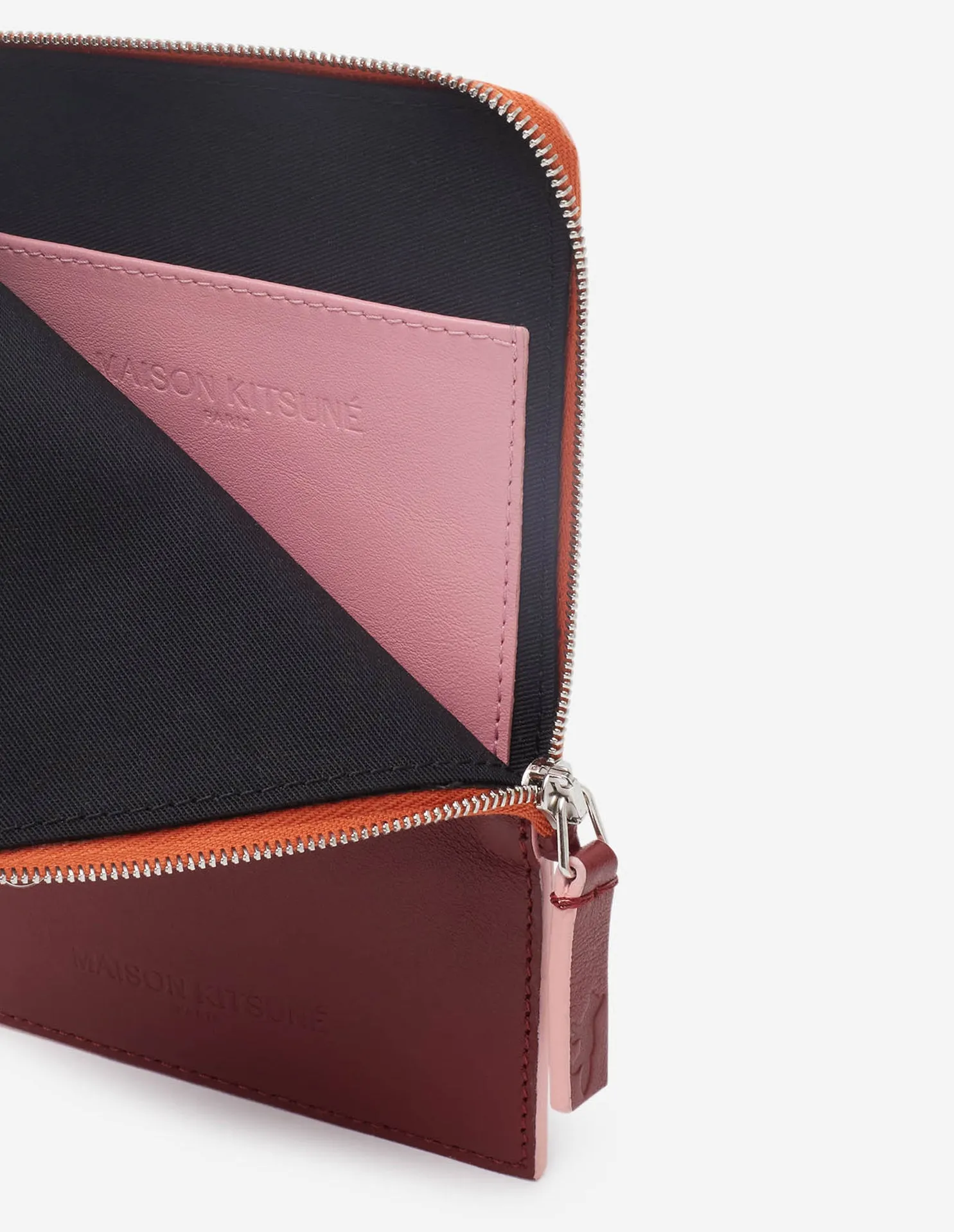 MAISON KITSUNÉ <br>MULTI-POUCHES WITH STRAP WINE LEES