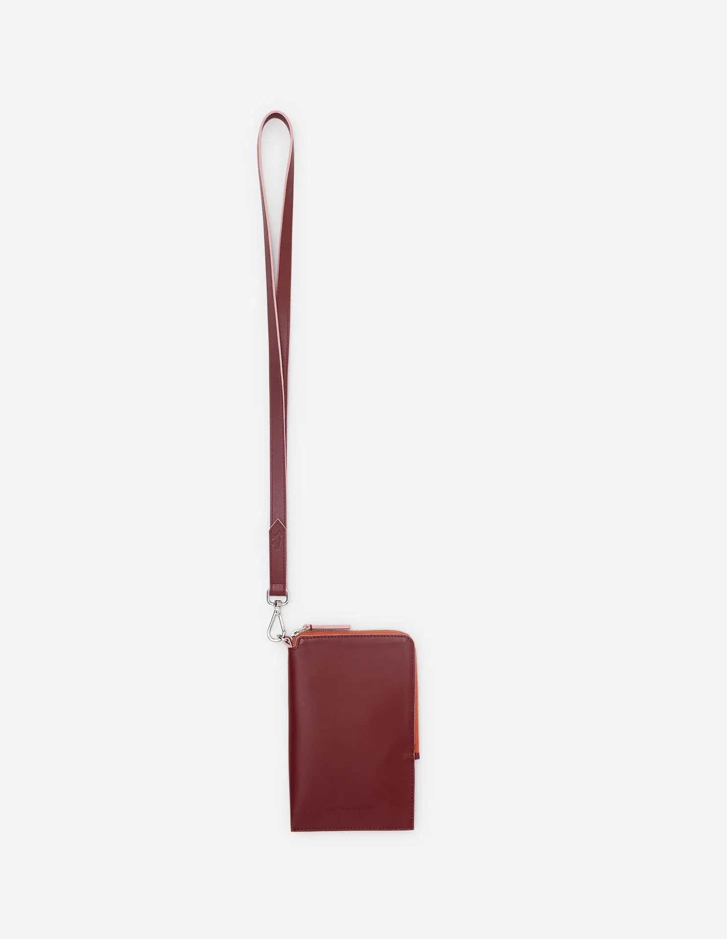 MAISON KITSUNÉ <br>MULTI-POUCHES WITH STRAP WINE LEES