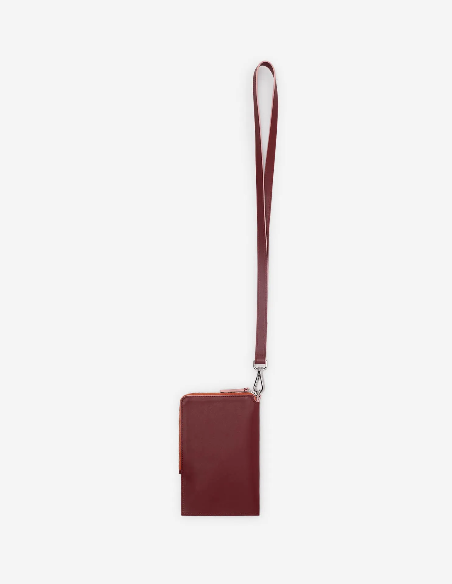 MAISON KITSUNÉ <br>MULTI-POUCHES WITH STRAP WINE LEES