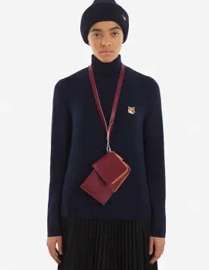 MAISON KITSUNÉ <br>MULTI-POUCHES WITH STRAP WINE LEES