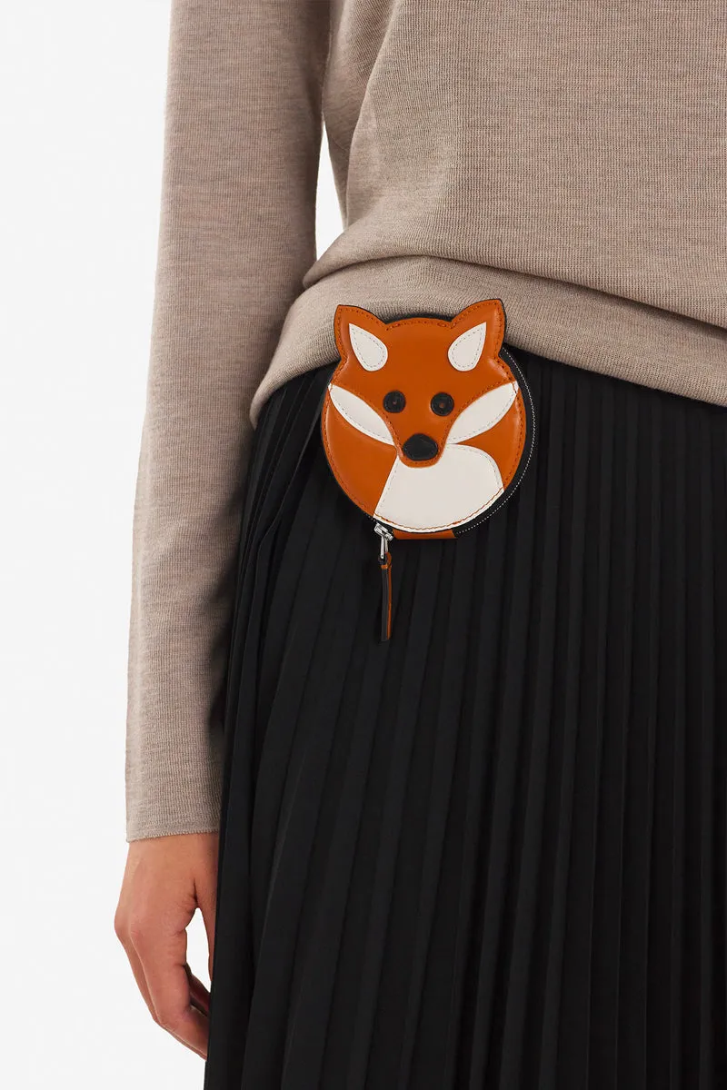MAISON KITSUNE FOX HEAD COIN PURSE WITH HOOK FOX