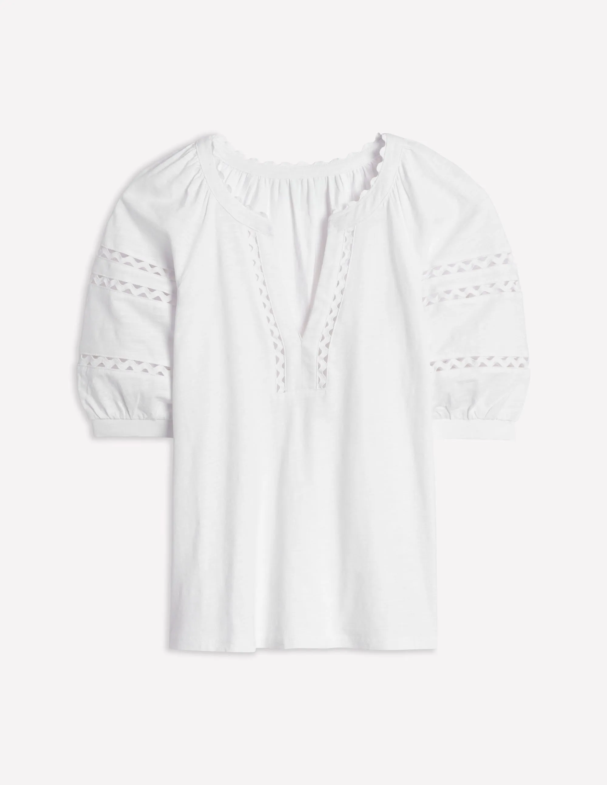Maisy Rikrak Trim Top-White