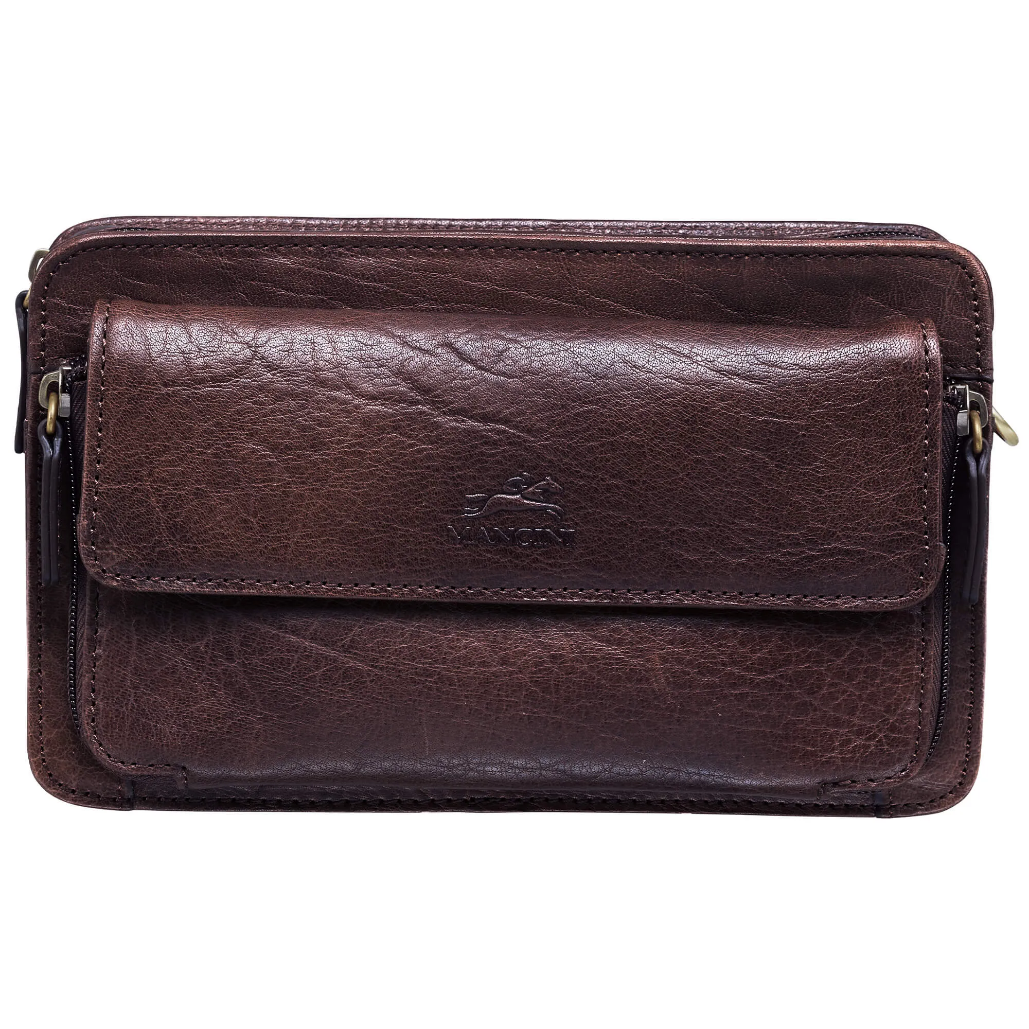 Mancini Arizona Unisex Leather Shoulder Travel Bag