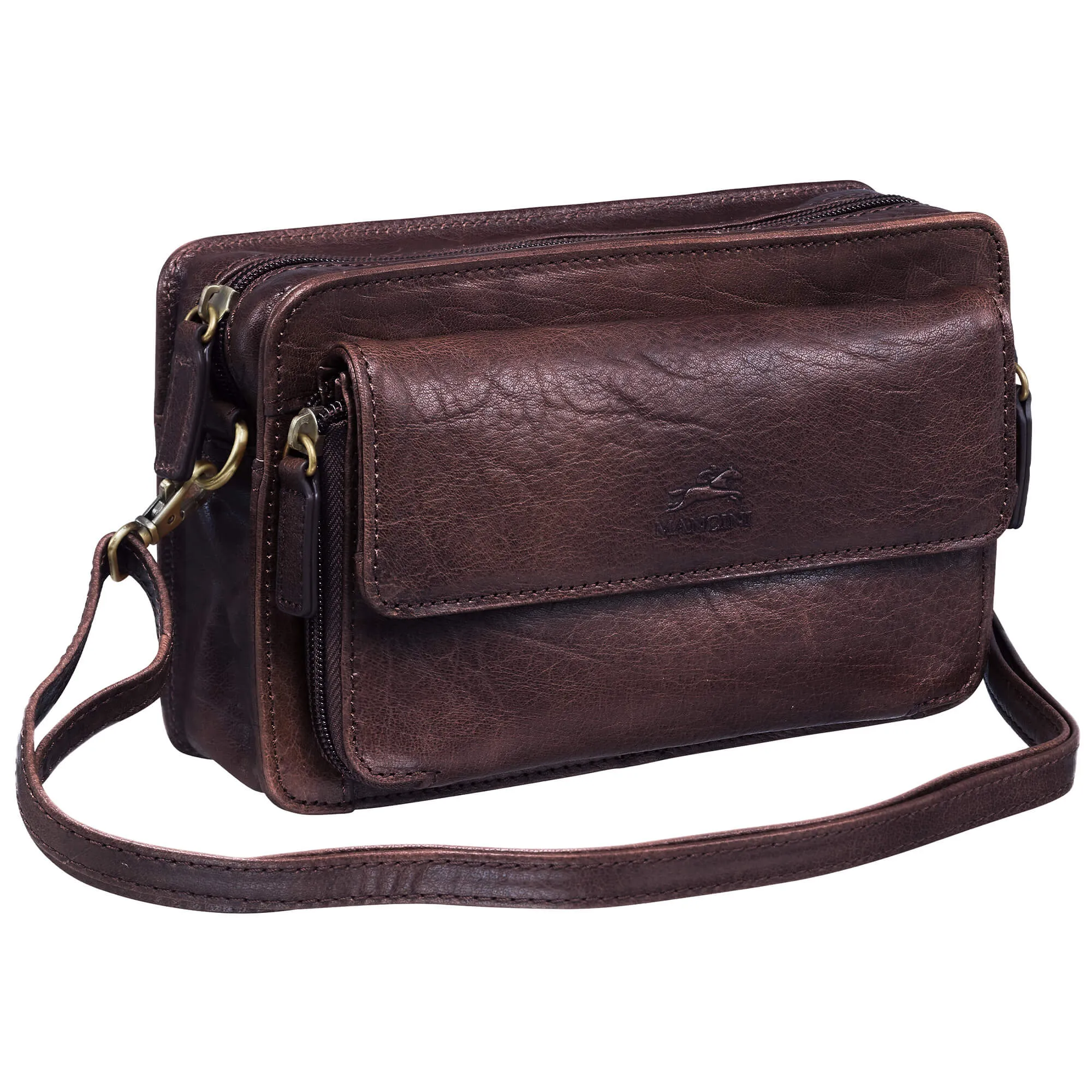 Mancini Arizona Unisex Leather Shoulder Travel Bag
