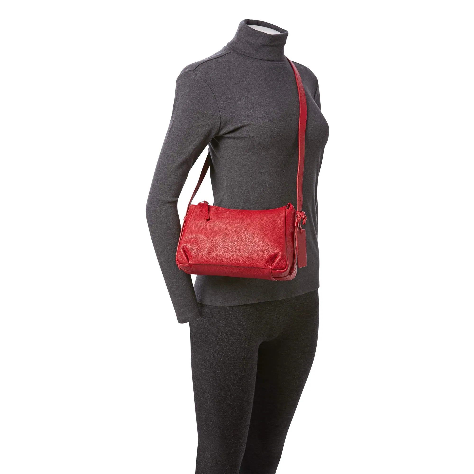 Mancini Pebbled Charlize Leather Crossbody Bag