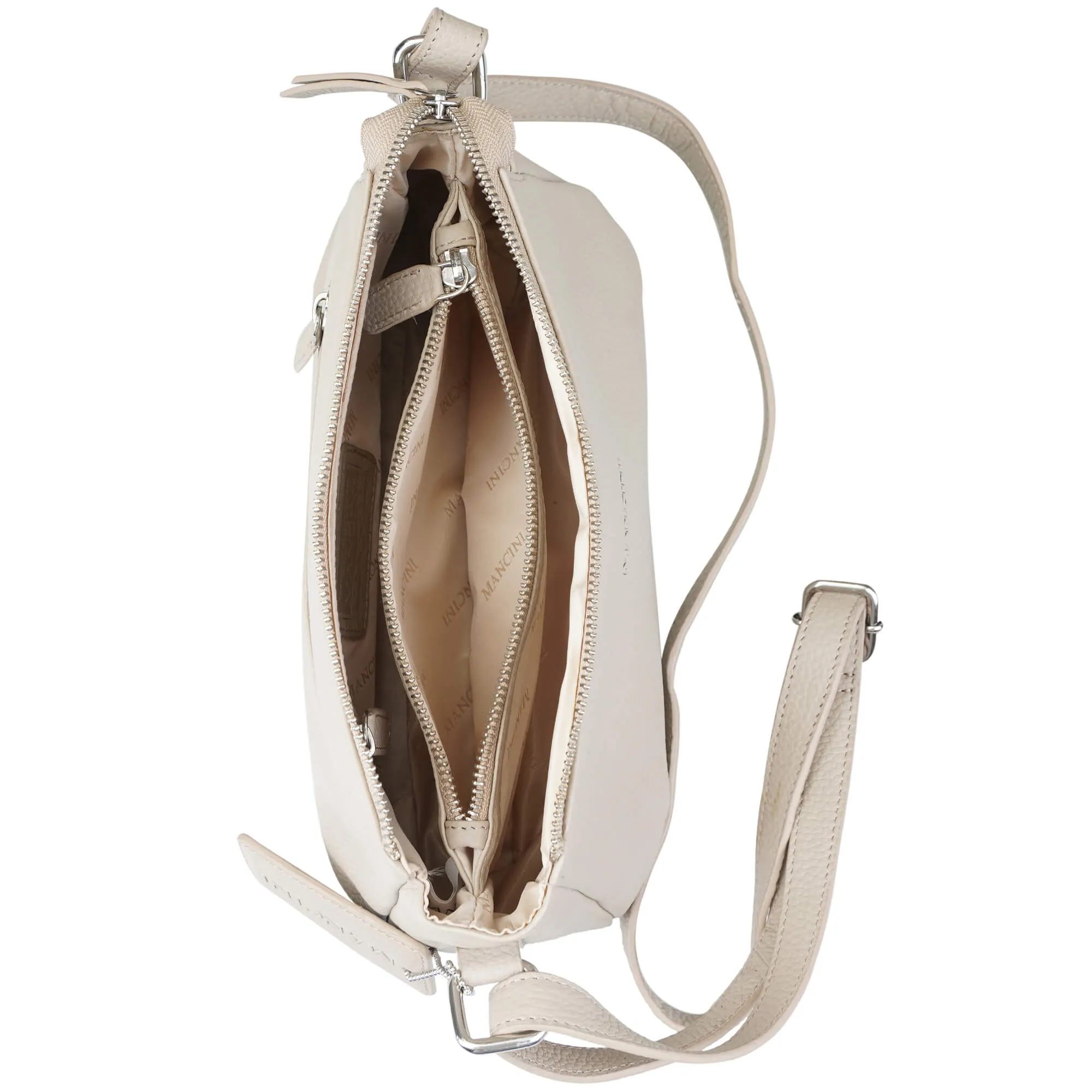 Mancini Pebbled Charlize Leather Crossbody Bag