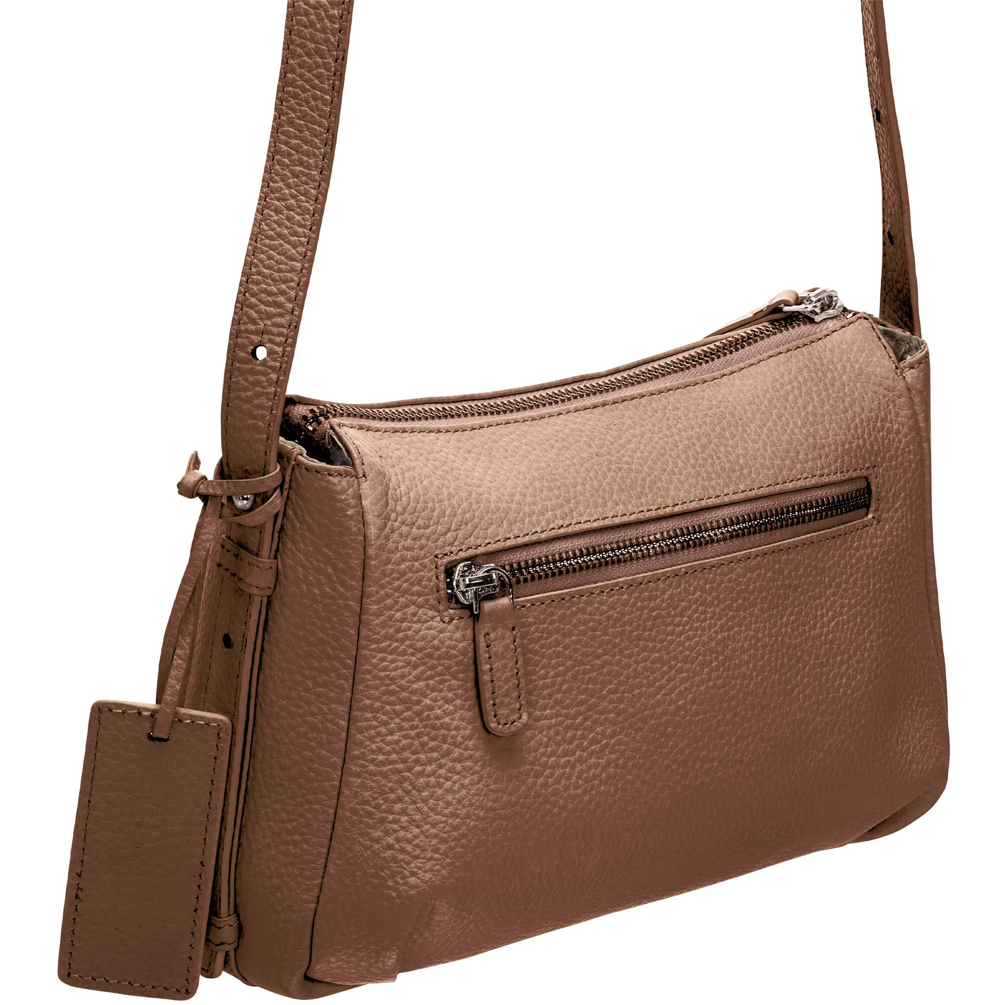 Mancini Pebbled Charlize Leather Crossbody Bag