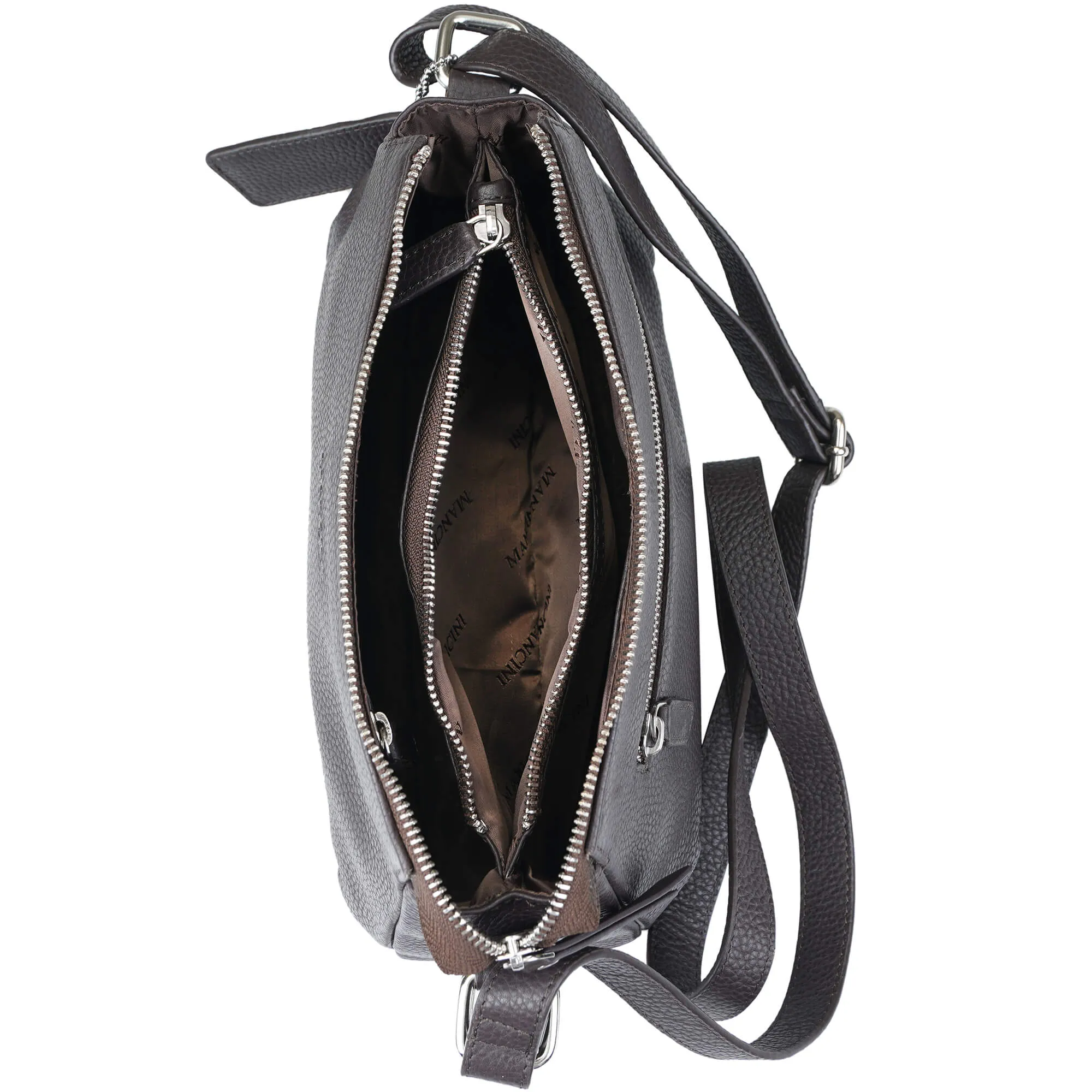 Mancini Pebbled Charlize Leather Crossbody Bag