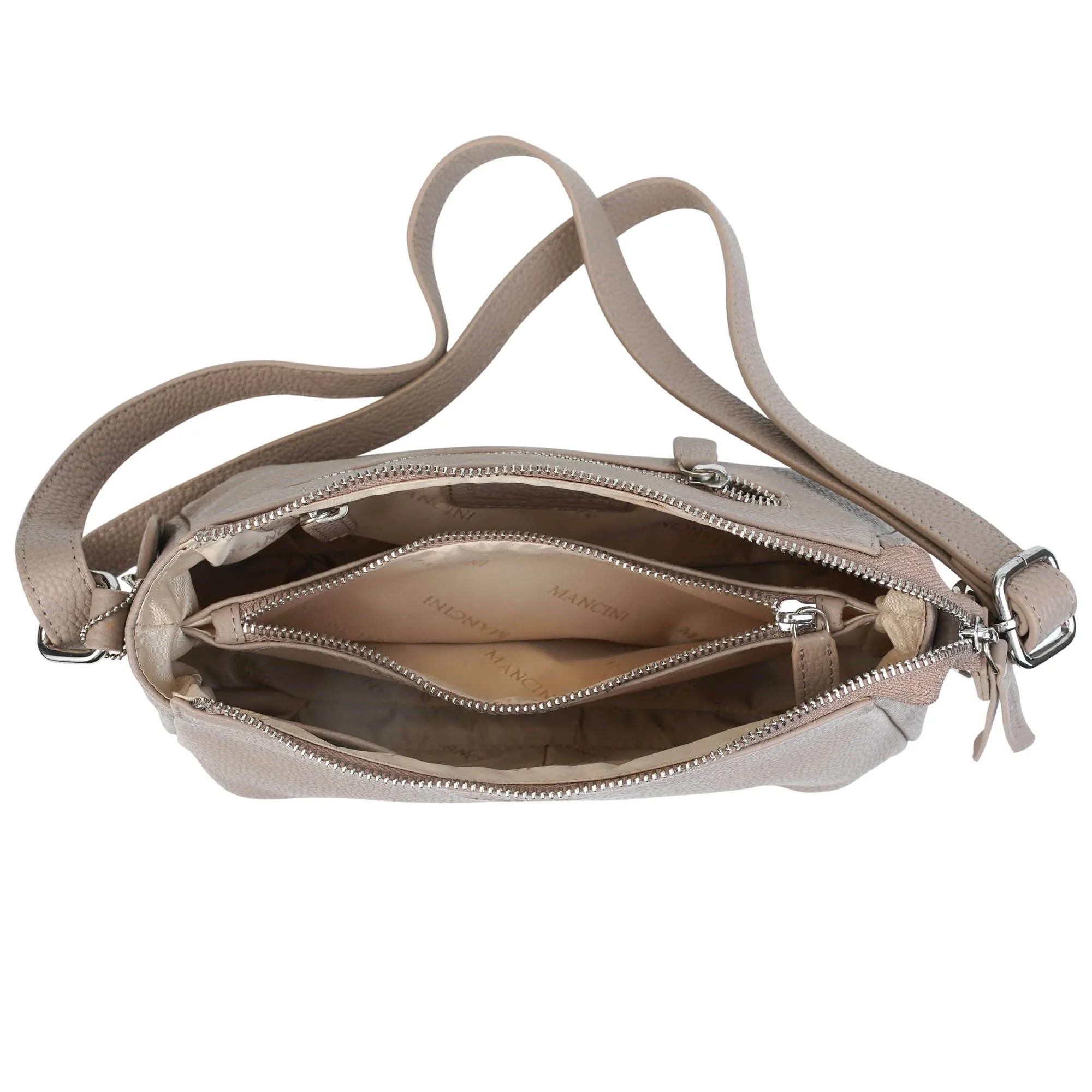 Mancini Pebbled Charlize Leather Crossbody Bag