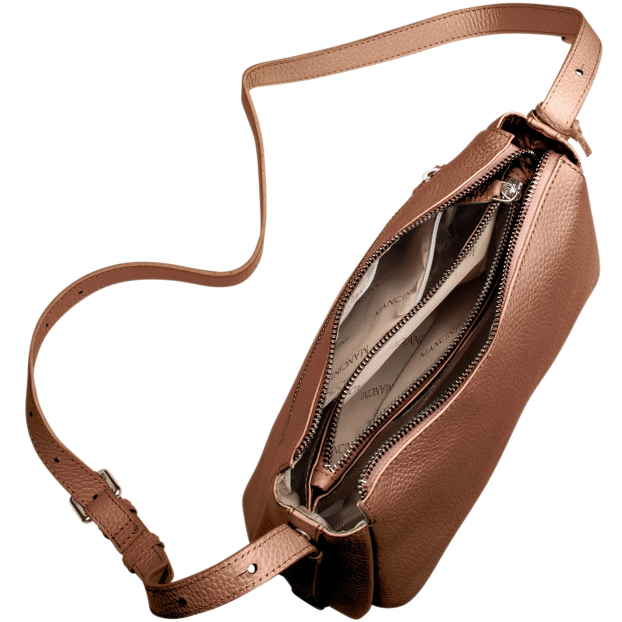 Mancini Pebbled Charlize Leather Crossbody Bag