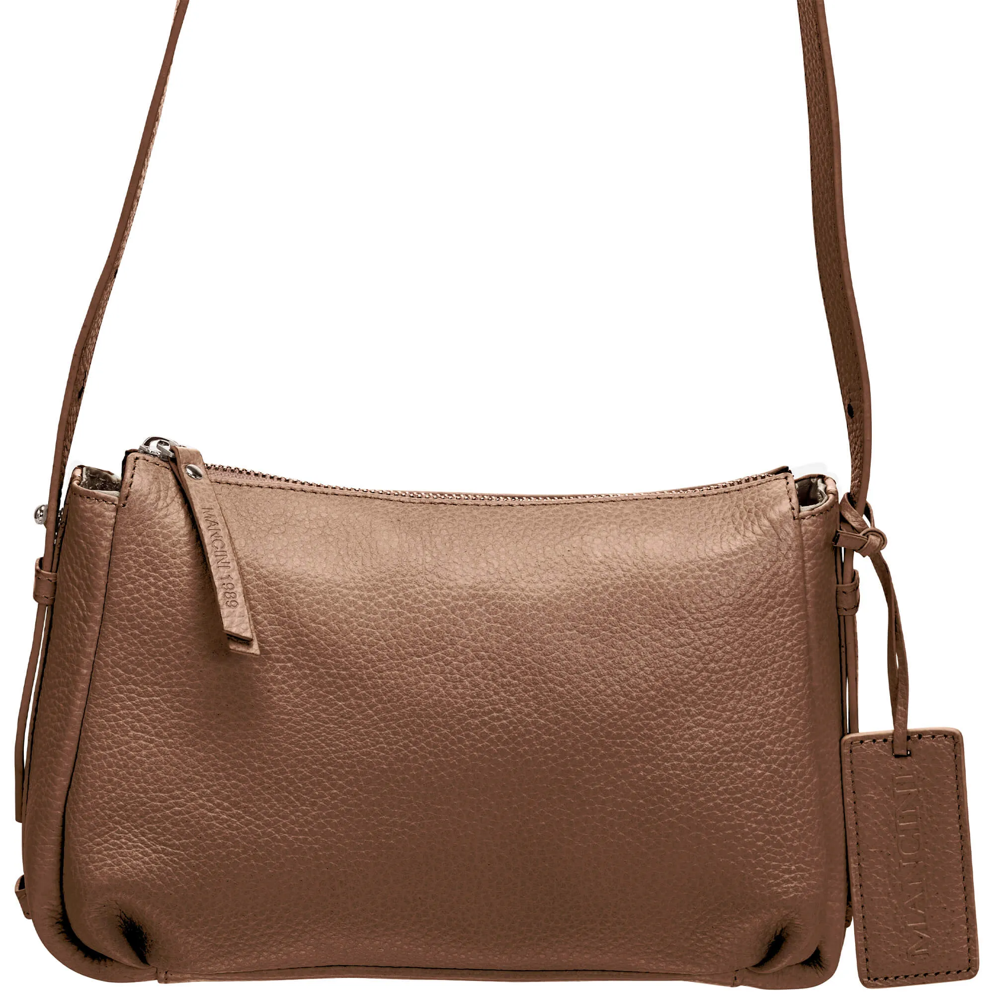 Mancini Pebbled Charlize Leather Crossbody Bag