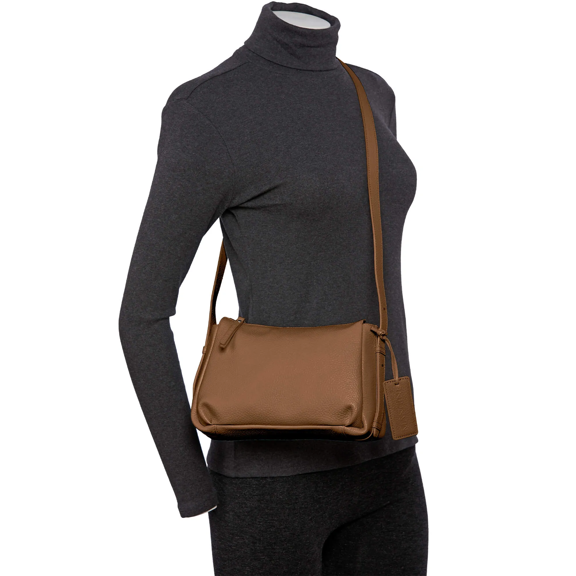 Mancini Pebbled Charlize Leather Crossbody Bag