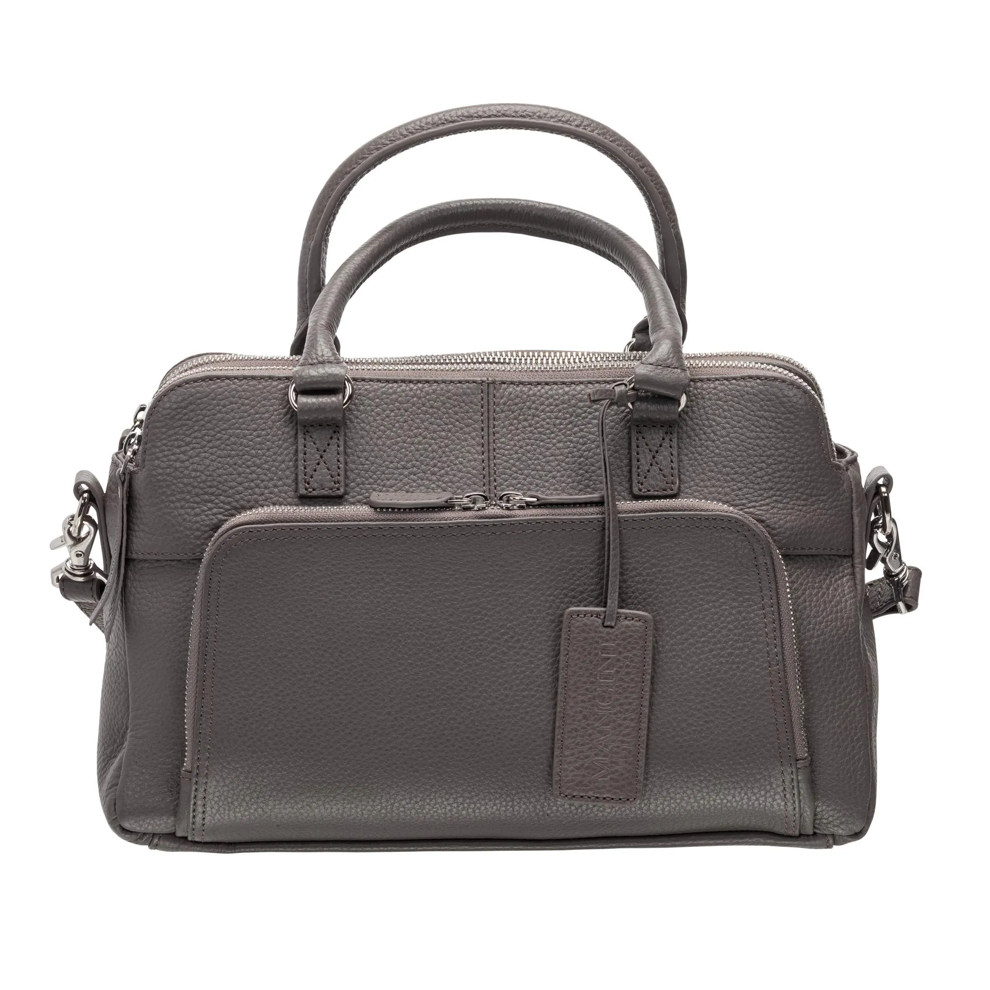 Mancini Pebbled Jennifer Leather Satchel Bag