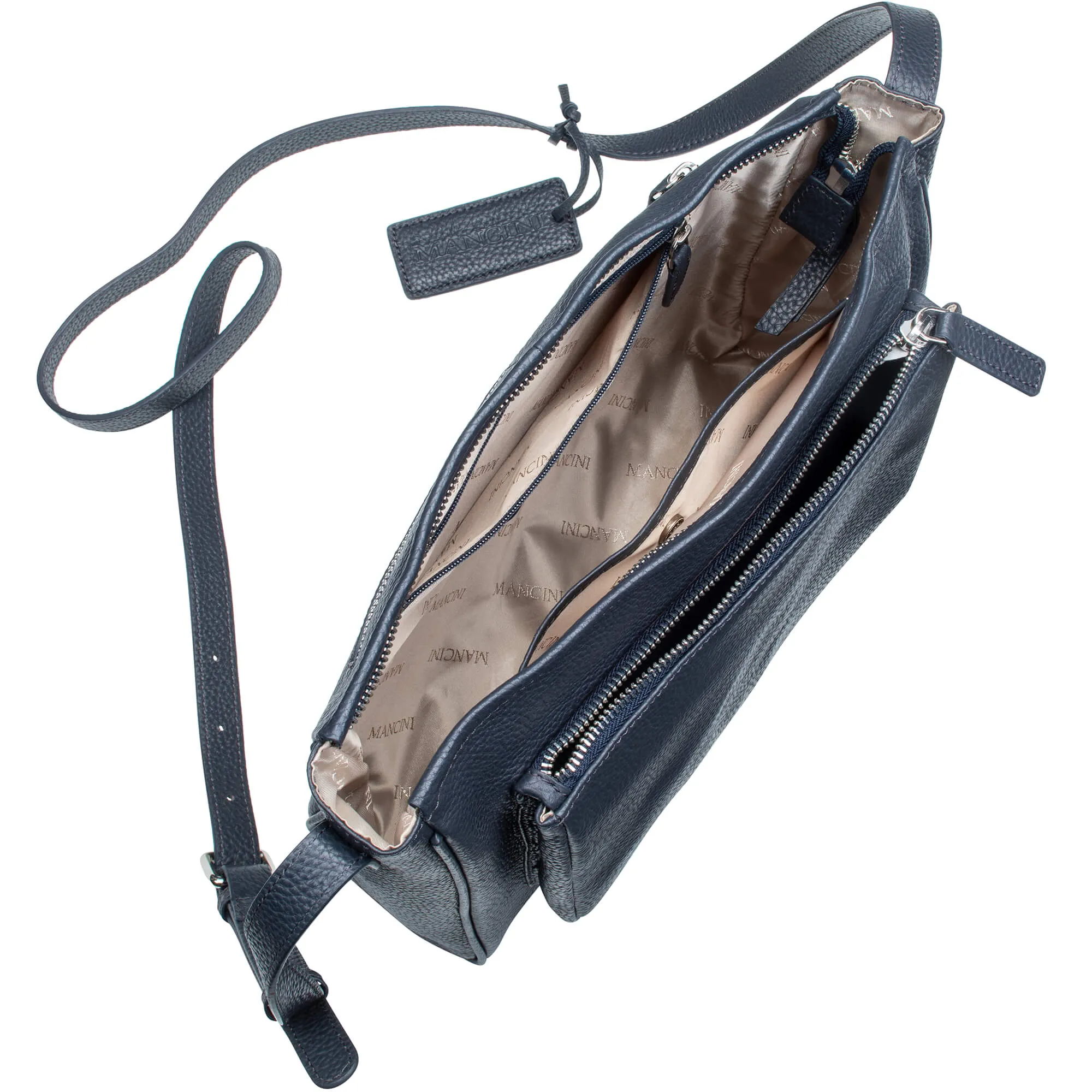 Mancini Pebbled Michelle Crossbody bag