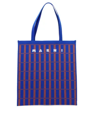 Marni Logo Embroidered Color-Block Tote Bag