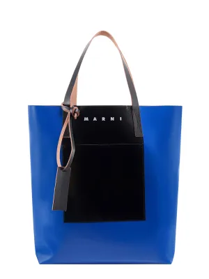 Marni Logo Printed Two-Tone Tote Bag