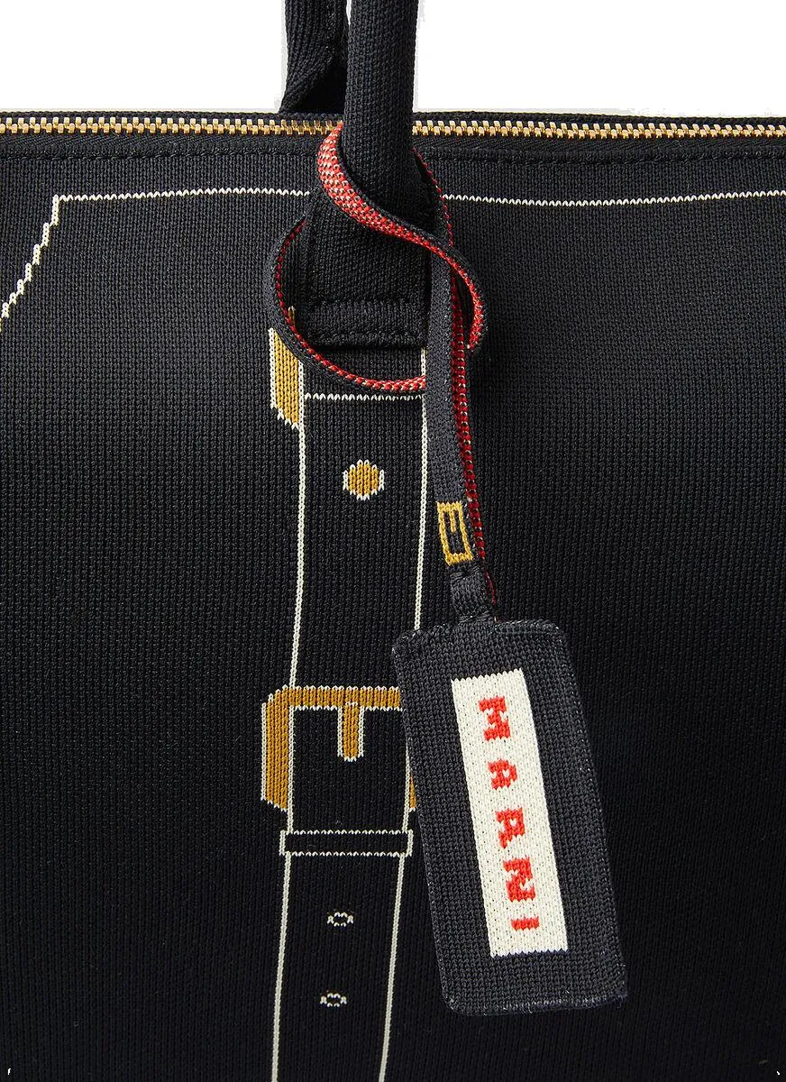 Marni Trompe L'oeil Jacquard Tote Bag
