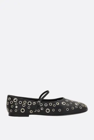 mary-jane ballerina in nappa with eyelets