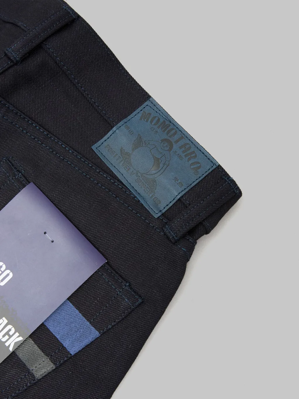 Momotaro 0605-IBSP 15.7oz Indigo X Black Natural Tapered Jeans