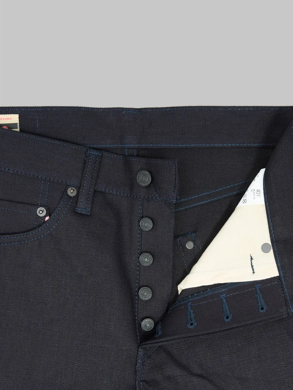 Momotaro 0605-IBSP 15.7oz Indigo X Black Natural Tapered Jeans