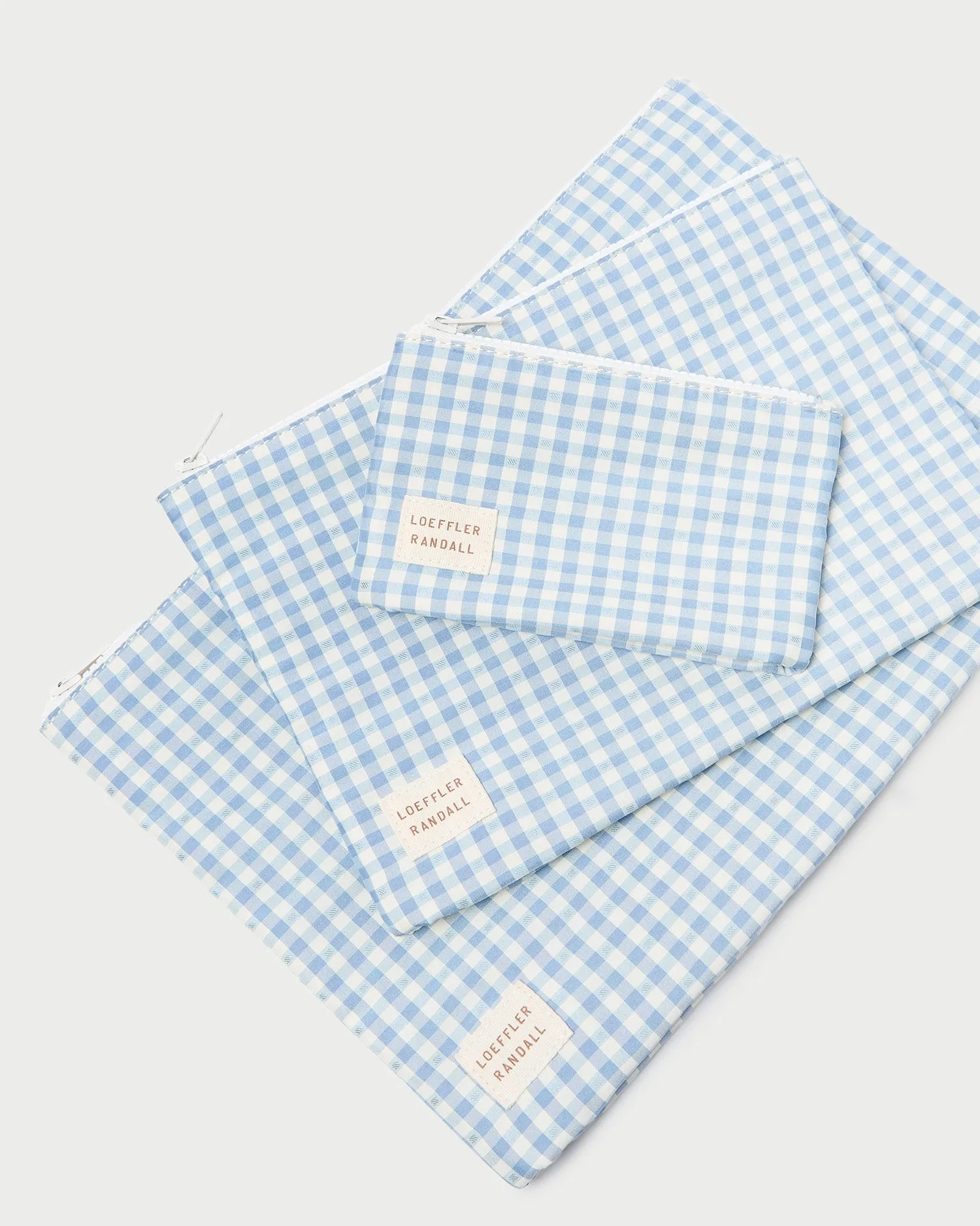 Murphy Blue Gingham Pouch Set