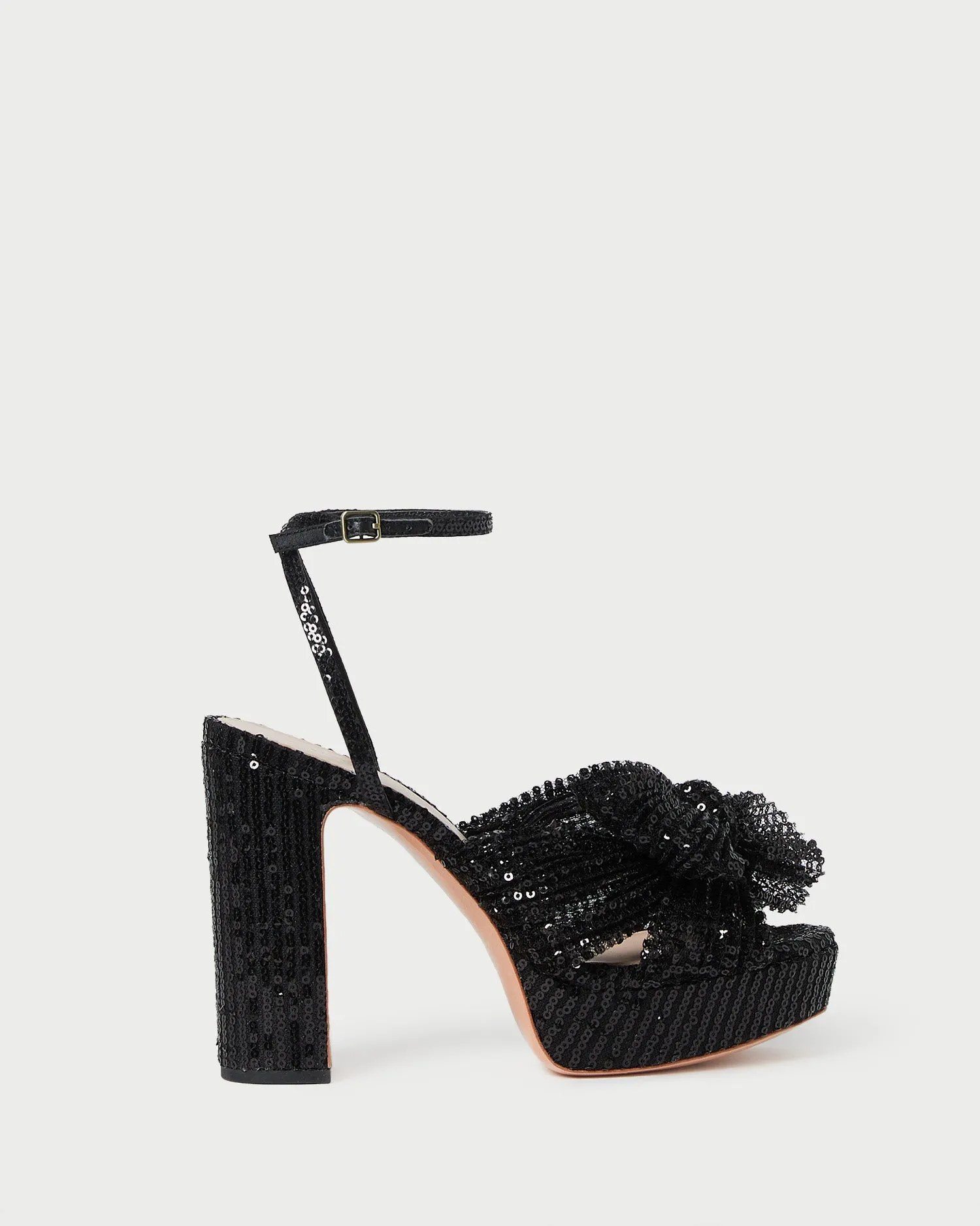 Natalia Black Sequin Bow Heel