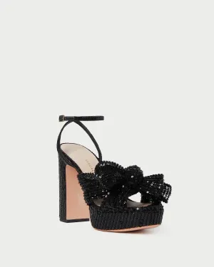 Natalia Black Sequin Bow Heel