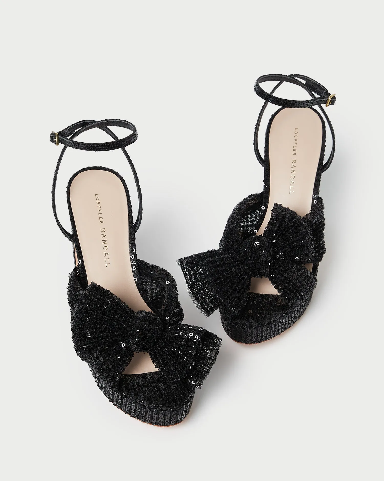Natalia Black Sequin Bow Heel