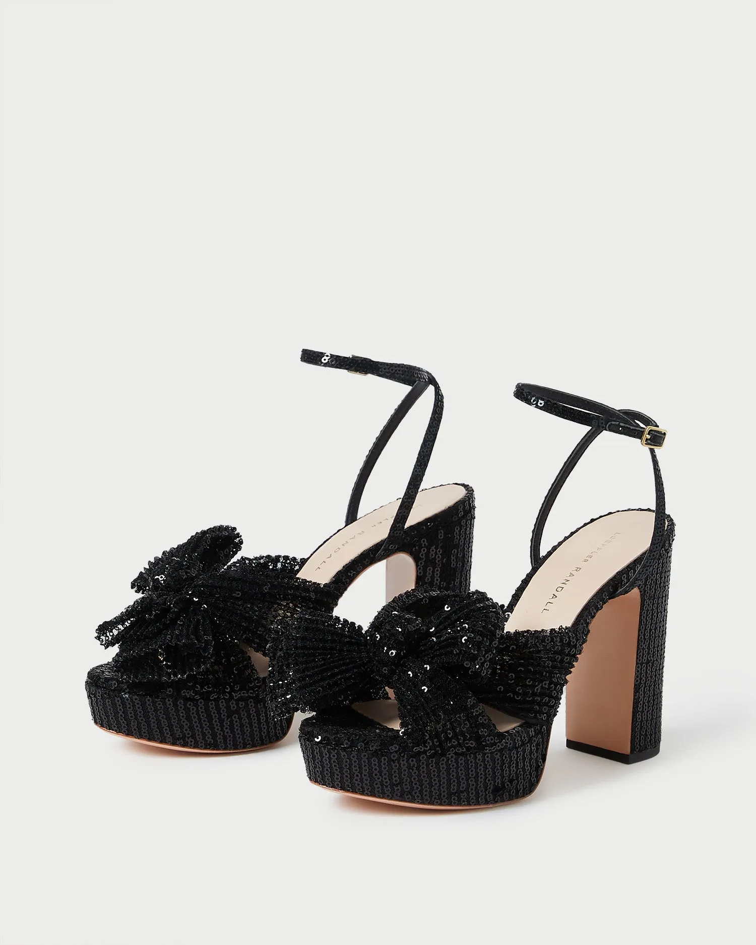 Natalia Black Sequin Bow Heel