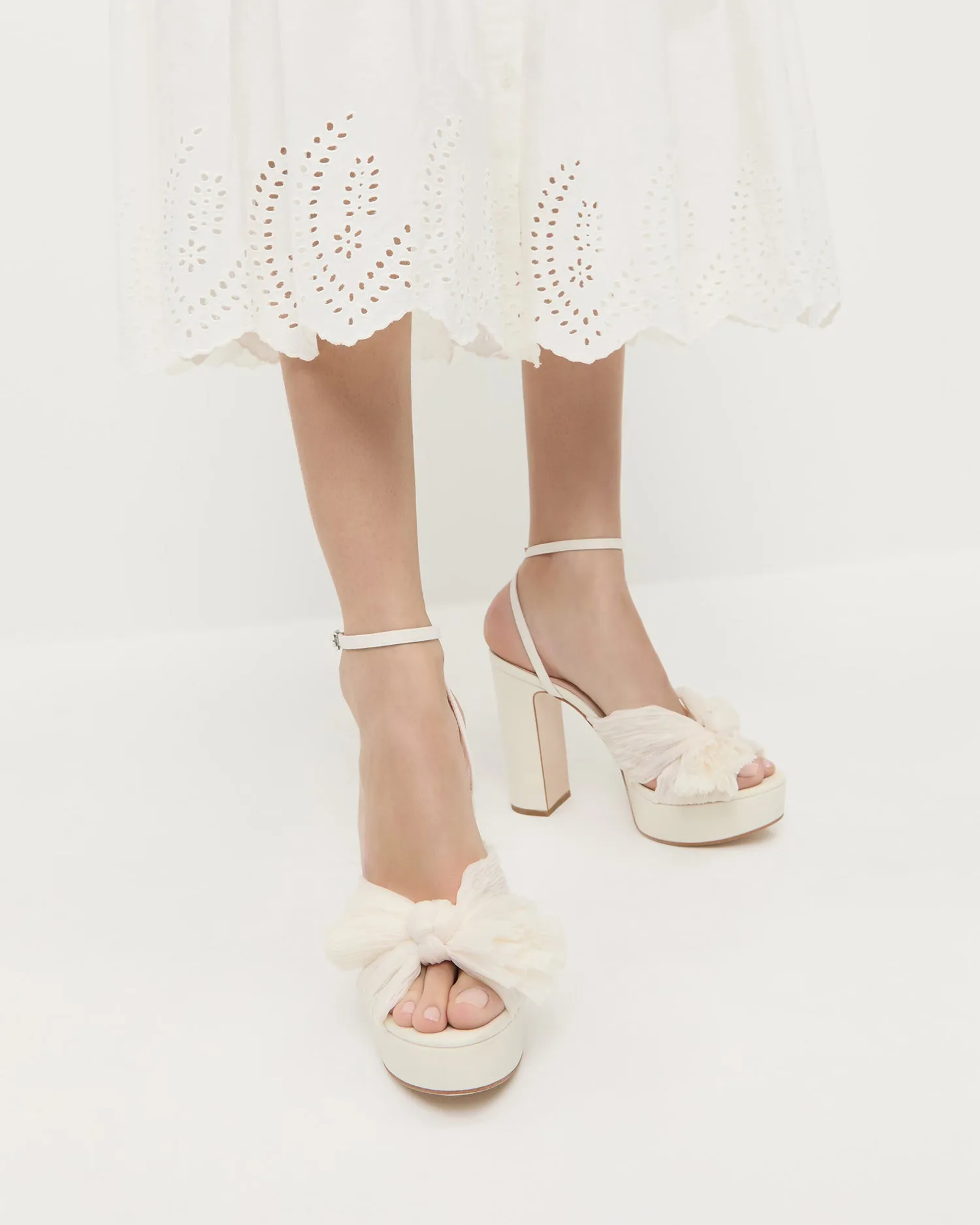 Natalia Pearl Platform Bow Heel