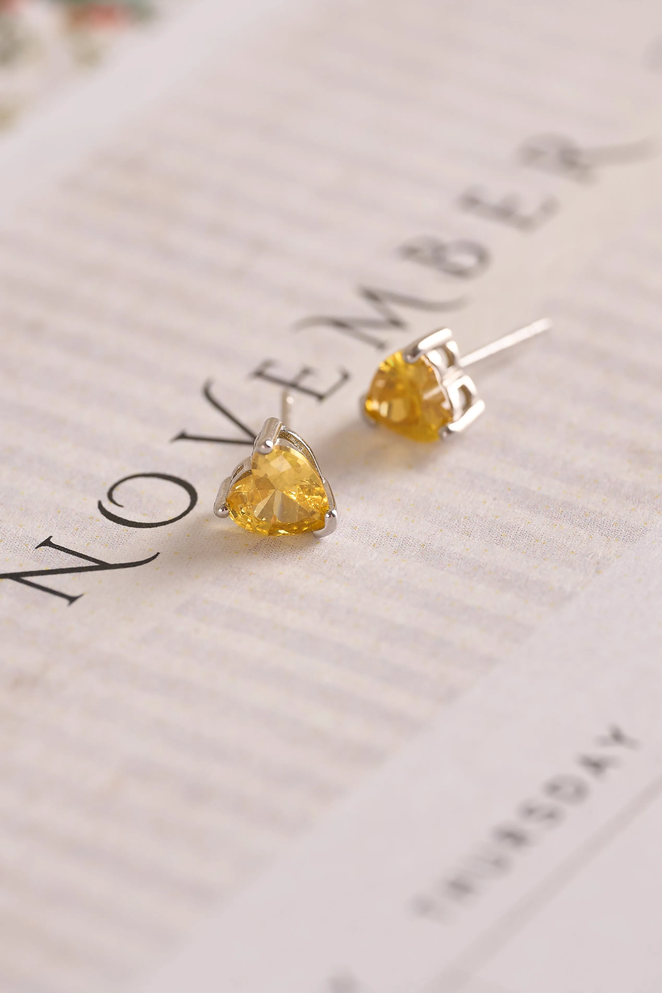 November Birthstone Earrings - Citrine