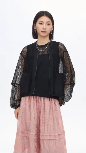 Nylon Patch Front-zip Jacket