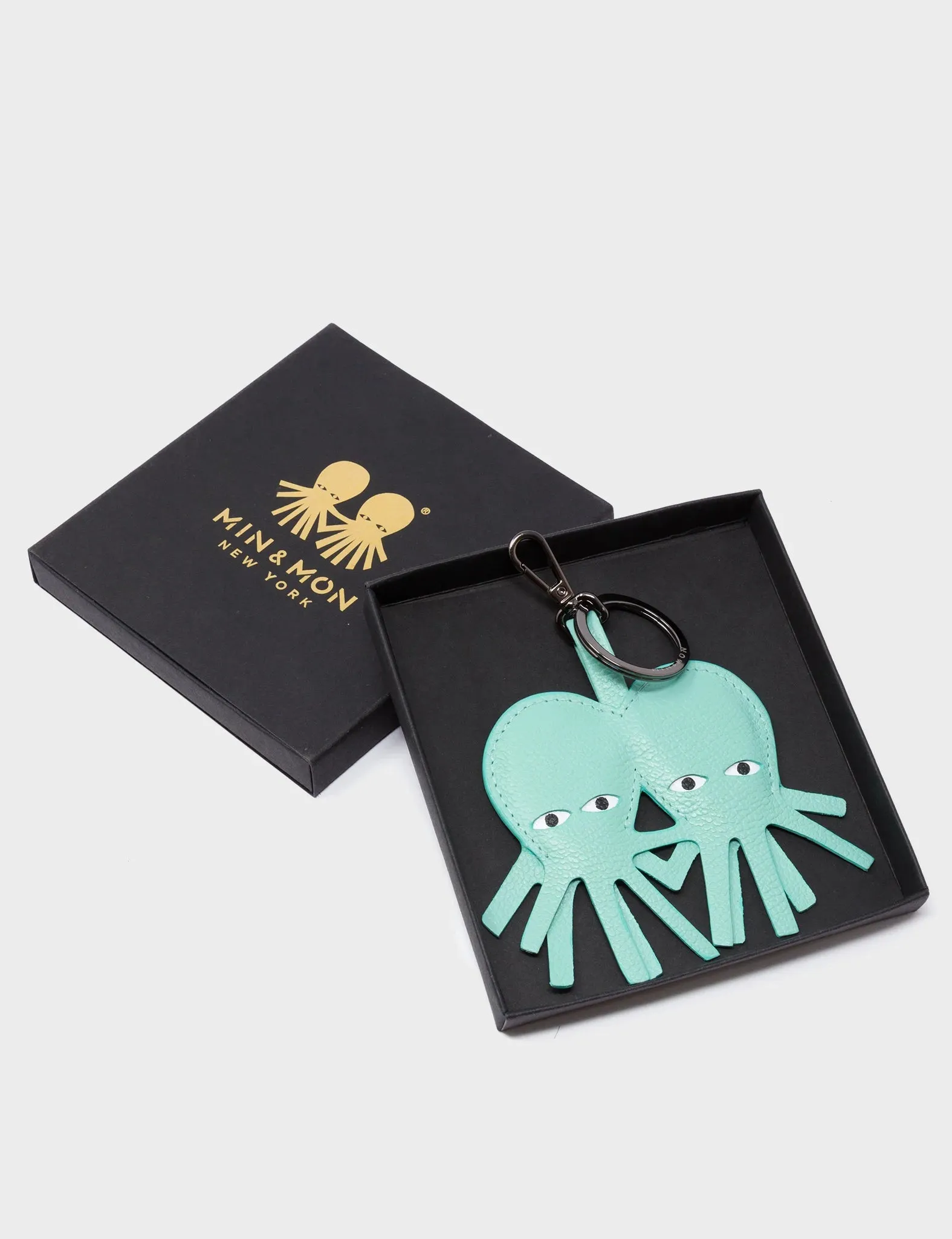 Octotwins Charm - Oceanic Green Leather Keychain