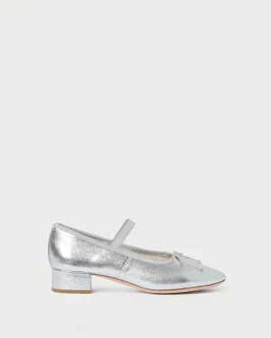 Odile Silver Leather Ballet Pump